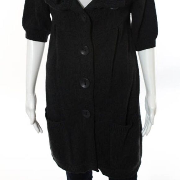 Vince Gray Chunky Knit SS Cardigan Sweater S - Picture 2 of 8